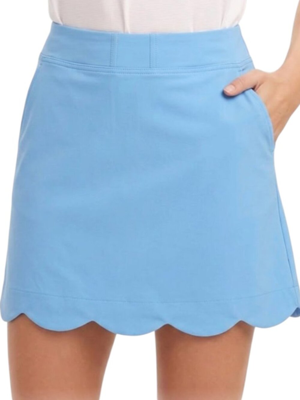 NWT Renwick Golf Skort Blue Scallop Hem Womens‎ XS Athletic Tennis Skirt